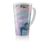 Benjamin Tate Design Blue & Pink Marble Latte Mug in Natural | Size: 100 cm Benjamin Tate Design Natural 100 cm