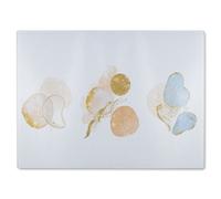 Benjamin Tate Design Blue, White, Beige Watercolor Illustration & Elements Designer Glass Chopping Board Designer Style