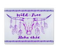 Benjamin Tate Design Boho Chic Native American Glass Chopping Board in Natural Benjamin Tate Design Natural
