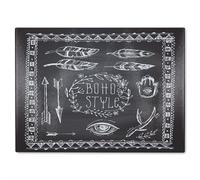 Benjamin Tate Design Boho Style Motivating Phrase Glass Chopping Board in Natural Benjamin Tate Design Natural