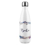 Benjamin Tate Design Boho Style Wreath Feathers Stainless Steel Bottle Designer Style