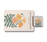 Benjamin Tate Design Botanical Garden Collection Placemat Coaster Set, 12 Pieces, Wood Bottom, Exclusive Edition