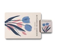 Benjamin Tate Design Botanical Garden Collection Placemat Coaster Set With Wood Bottom Designer Artwork No 69