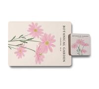 Benjamin Tate Design Botanical Garden Placemat And Coaster Set With Wood Bottom From The Collection No 69 Exclusive Design