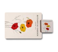 Benjamin Tate Design Botanical Garden Placemat Coaster Set With Wood Bottom From The Collection No 55