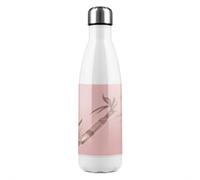 Benjamin Tate Design Botanical Leaf On Pink Designer Stainless Steel Bottle Designer Style