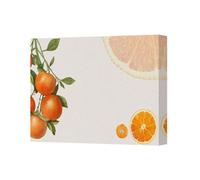 Benjamin Tate Design Bright Citrus Canvas Wall Art Orange Grapefruit Fruit Print Canvas 4852