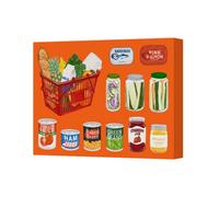 Benjamin Tate Design Bright Orange Grocery Basket Still Life Canvas Wall Art Print