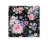 Benjamin Tate Design Bright Pink Flowers On Black Splash Back Designer Style