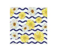 Benjamin Tate Design Bright Yellow Flowers & Zig Zags Splash Back Designer Style
