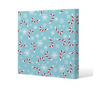 Benjamin Tate Design Candy canes & snowflakes (canvas) / 90 x 90 x 4cm in Natural | Size: 90 x 90 x 4 cm Benjamin Tate Design Natural 90 x 90 x 4 cm