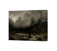 Benjamin Tate Design Canvas Art Print Dramatic Landscape With Stormy Clouds And Trees