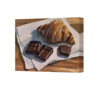 Benjamin Tate Design Canvas Artwork Croissant And Chocolate Pieces Still Life 2018