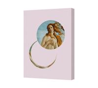 Benjamin Tate Design Canvas Wall Art Nude Portrait With Crescent Moon On Soft Pink Background