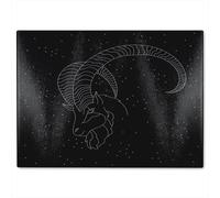 Benjamin Tate Design Capricorn Zodiac Sign Dining Glass Chopping Board in Natural Benjamin Tate Design Natural