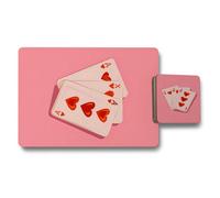 Benjamin Tate Design Card Art Placemat Coaster Set Pink Art Print Collection Pastel Colorway Limited Edition