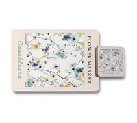 Benjamin Tate Design Casablanca Flower Market Placemat And Coaster Set From Flower Market Collection Limited Edition