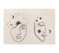 Benjamin Tate Design Celestial Elements Like Stars, Moon, Sun & Planets Designer Rug in Natural | Size: Large Benjamin Tate Design Natural Large