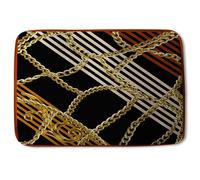 Benjamin Tate Design Chains & Stripes Bathmat in Gold Benjamin Tate Design Gold