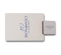 Benjamin Tate Design Champagne Club Placemats And Coasters Set Featuring Bubble Side Of Life Designer Artwork With Wood Backing