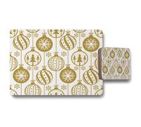 Benjamin Tate Design christmas baubles placemat coaster set in Natural Benjamin Tate Design Natural