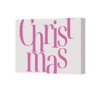 Benjamin Tate Design Christmas Canvas Wall Art Pink Typography Modern Home Decor