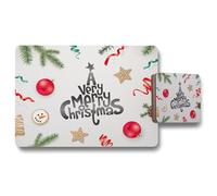 Benjamin Tate Design christmas greeting design placemat coaster set in Natural Benjamin Tate Design Natural