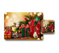Benjamin Tate Design christmas holidays placemat coaster set in Natural Benjamin Tate Design Natural