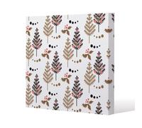 Benjamin Tate Design Christmas Tree, Holly leaf pattern (Canvas Print) / 77 x 77 x 4cm in Natural | Size: 77 x 77 x 4 cm Benjamin Tate Design Natural 77 x 77 x 4 cm