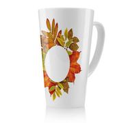 Benjamin Tate Design Circled Autumn Leaves Latte Mug, Stunning Designer Mug Fit For Any Home, Treat Yourself Or A Loved One
