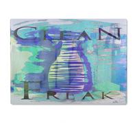 Benjamin Tate Design Clean Freak Blue Glass Chopping Board in Natural Benjamin Tate Design Natural