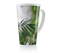 Benjamin Tate Design Closeup Of Green Palm Leaf Designer Latte Mug, Stunning Designer Mug Fit For Any Home, Treat Yourself Or A Loved One