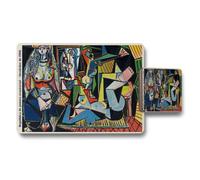 Benjamin Tate Design Colorful Cubist Artwork Placemat And Coaster Set For Dining Tables