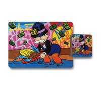 Benjamin Tate Design Colorful Graffiti Style Placemat And Coaster Set Cartoon Banker