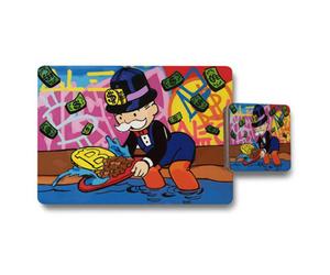 Benjamin Tate Design Colorful Graffiti Style Placemat And Coaster Set Cartoon Banker