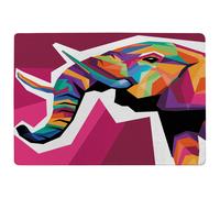 Benjamin Tate Design Colorful Illustration Of Elephant Head In Wpap Style Designer Rug in Natural | Size: Large Benjamin Tate Design Natural Large