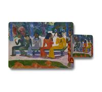 Benjamin Tate Design Colorful Park Scene Placemat And Coaster Set Artwork