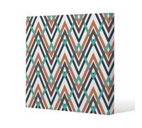 Benjamin Tate Design Coloured Geometric Zig Zag (Canvas Print) / 61 x 61 x 4cm in Natural | Size: 61 x 61 x 4 cm Benjamin Tate Design Natural 61 x 61 x 4 cm