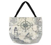 Benjamin Tate Design Compass & Map Tote Bat Designer Style