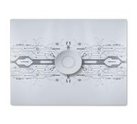 Benjamin Tate Design Concept With Various Technology Elements Glass Chopping Board in Natural Benjamin Tate Design Natural