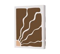 Benjamin Tate Design Contemporary Abstract Canvas Art Print Brown Waves On White Frame
