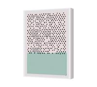 Benjamin Tate Design Contemporary Abstract Canvas Art Print With Dotted Pattern And Mint Block