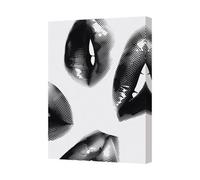 Benjamin Tate Design Contemporary Black And White Canvas Art Print With Deep Wooden Frame