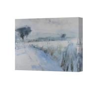 Benjamin Tate Design Contemporary Blue Landscape Canvas Art Print 1537 On Deep Wood Frame
