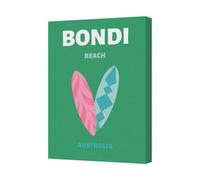 Benjamin Tate Design Contemporary Canvas Art Print Bondi Beach Australia Green Heart Design Handmade