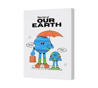 Benjamin Tate Design Contemporary Earth Themed Canvas Art Print With Frame Handmade In United Kingdom