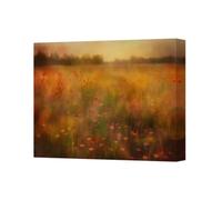 Benjamin Tate Design Contemporary Field Of Flowers Canvas Print With Deep Frame Handmade In Uk
