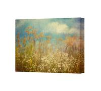 Benjamin Tate Design Contemporary Floral Field Canvas Art Print With Deep Wooden Frame British Made