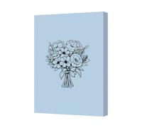 Benjamin Tate Design Contemporary Flower Bouquet Canvas Wall Art Print With Deep Wood Frame
