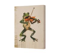 Benjamin Tate Design Contemporary Frog Playing Violin Canvas Wall Art Print Uk Made